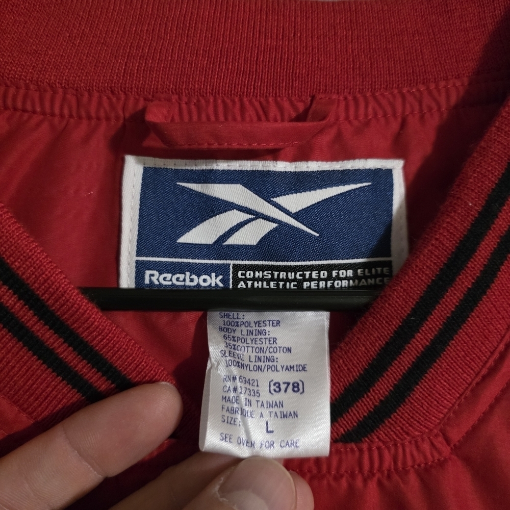 VTG Reebok Mens Wisconsin Badgers Embroidered Windbreaker Size Large - Picture 2 of 12